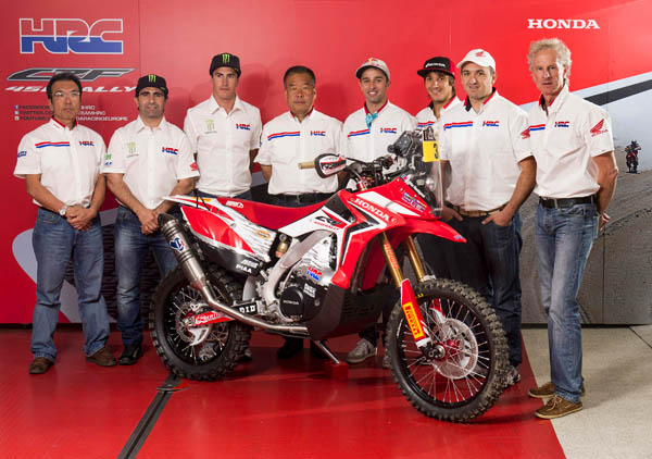 TEAM HRC takes part in the presentation for the Dakar 2014 in Paris