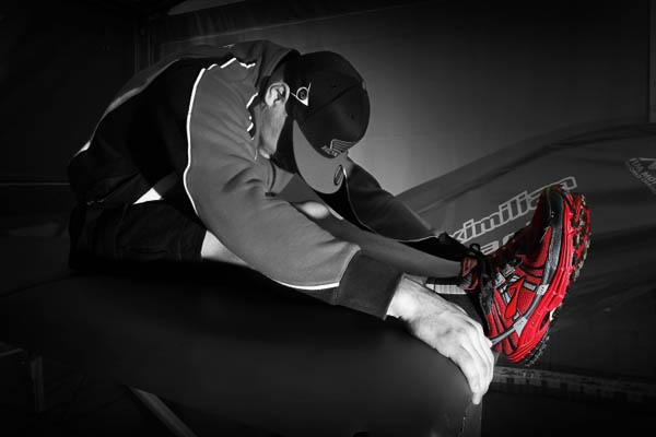 Honda World Motocross team footwear supplied by running brand Brooks