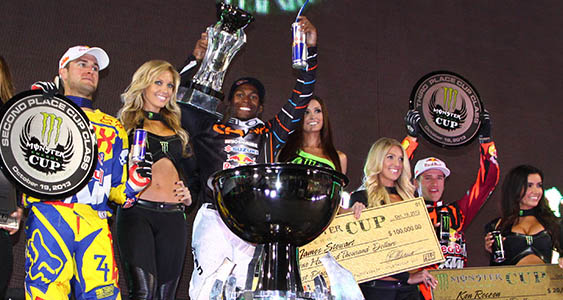 Stewart Wins Monster Energy Cup