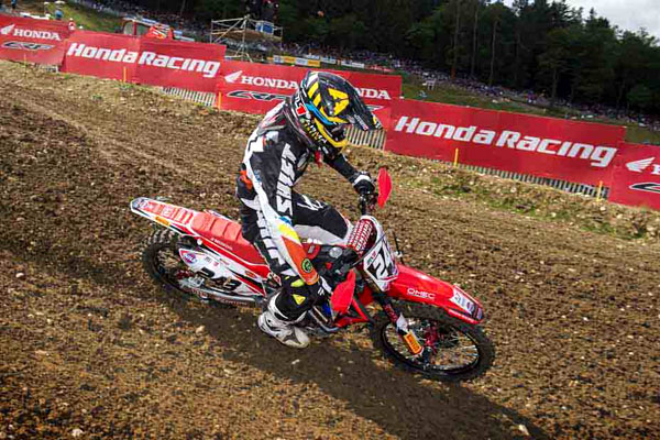 Tim Gajser on the podium in France